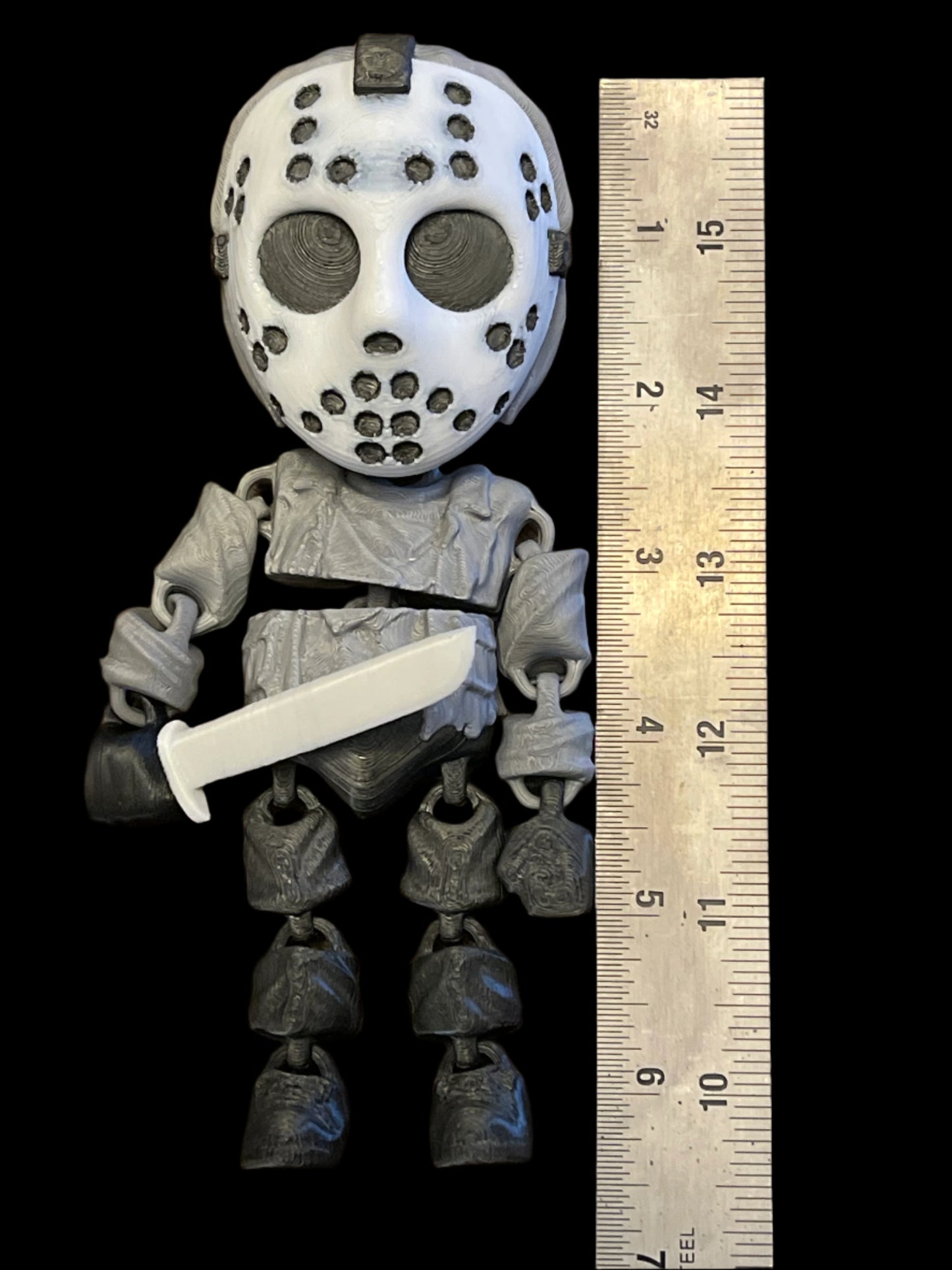 3D printed Jason Voorhees flexi size front