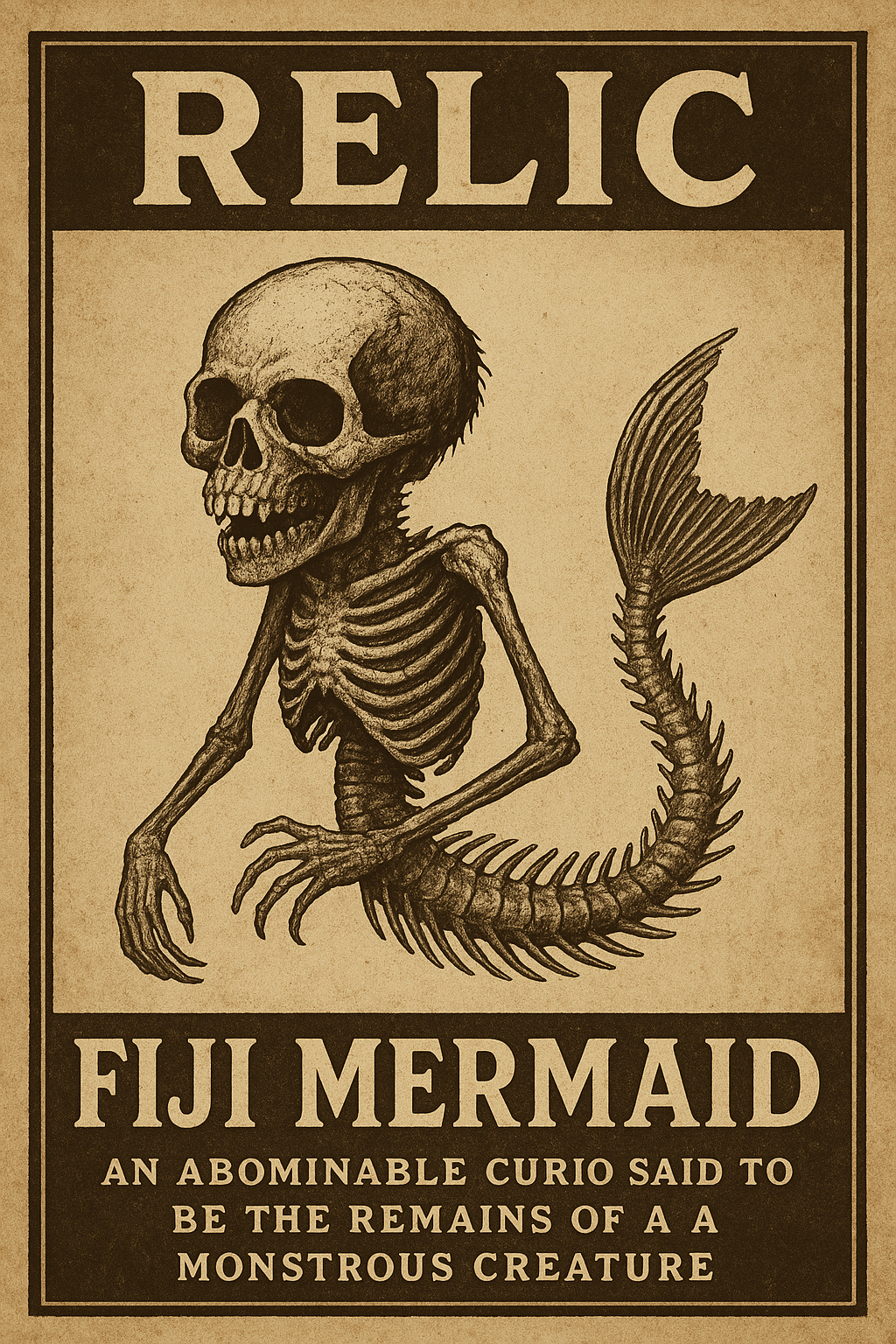 Fiji Mermaid for oddities and curiosities cabinet