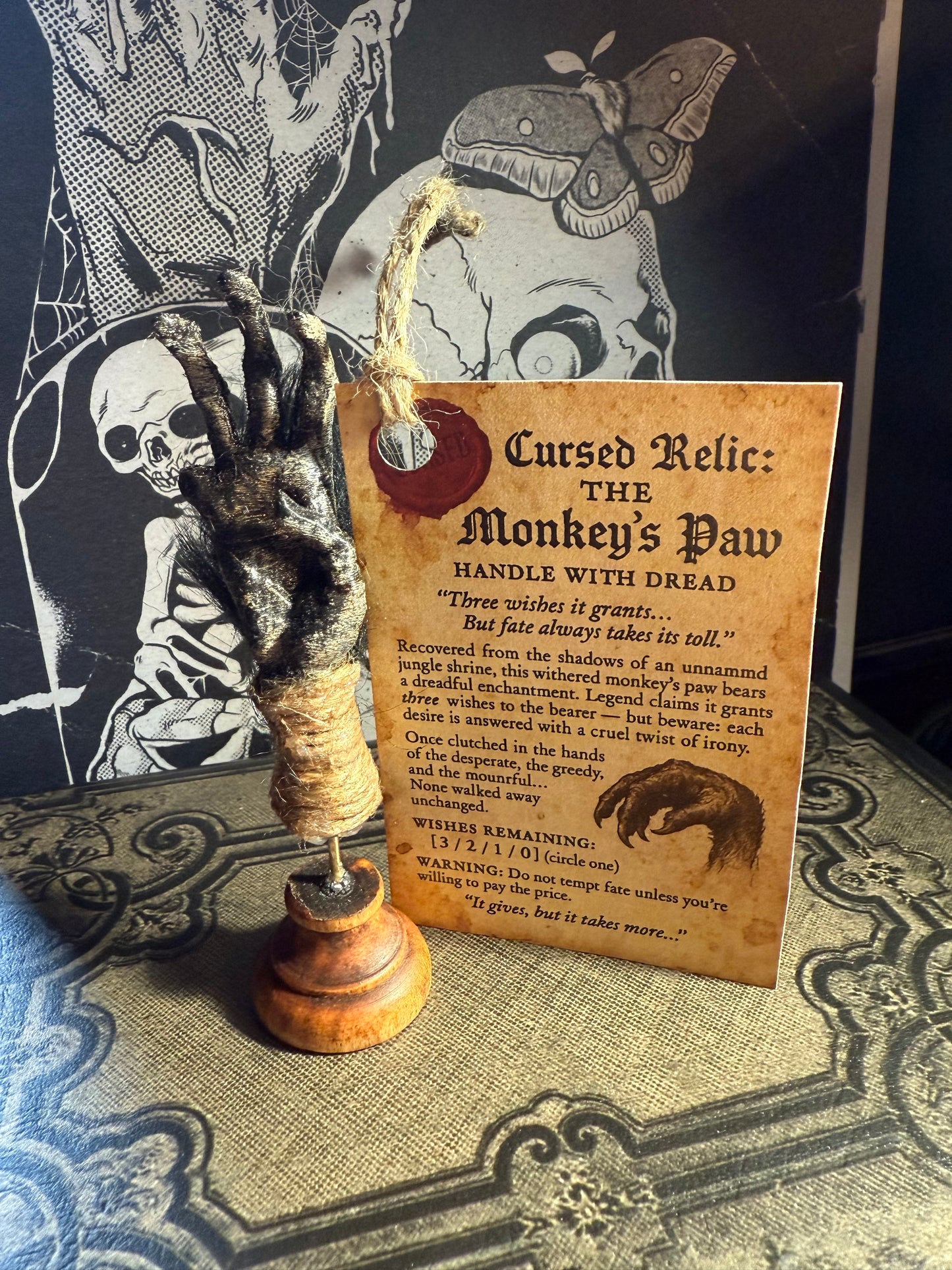 Cursed Monkey Paw for oddities & Curiosities cabinet