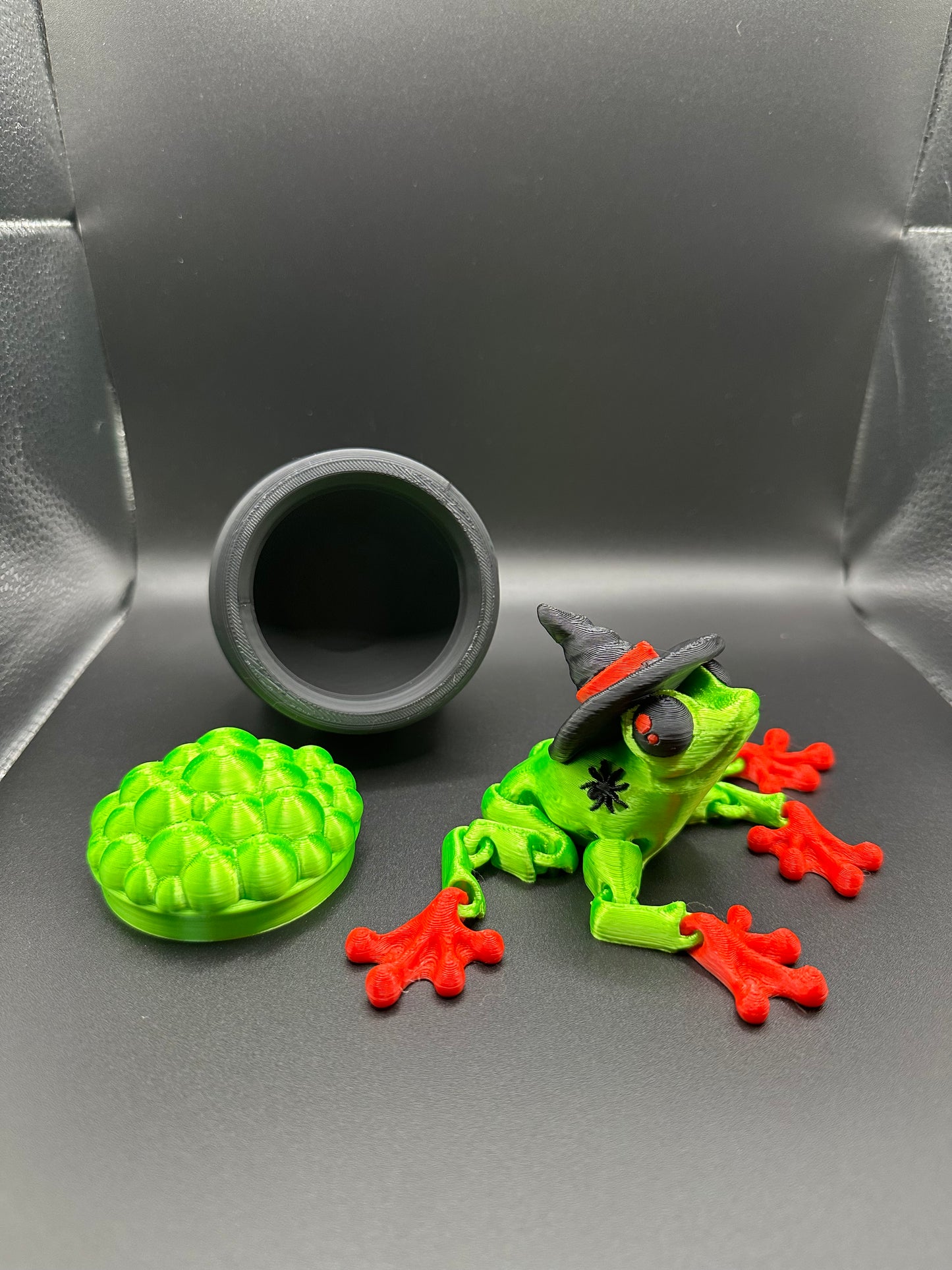 Witch Frog and Cauldron