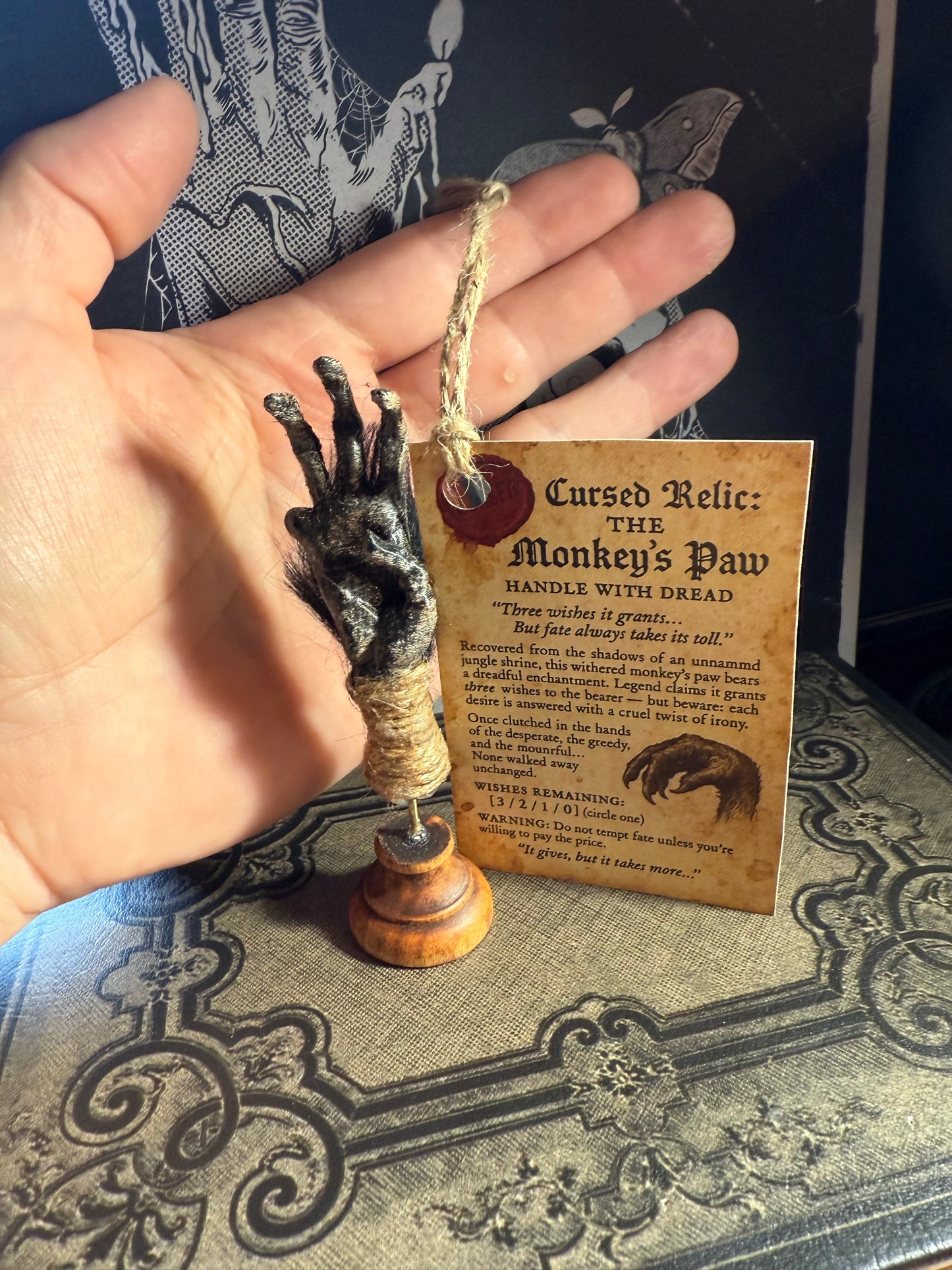 Cursed Monkey Paw for oddities & Curiosities cabinet