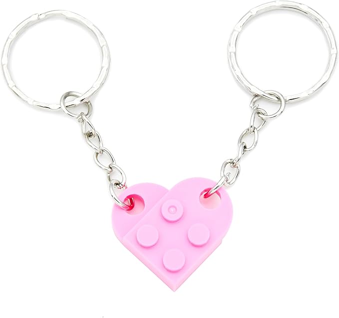 2 piece Bricks Lego Heart Keychain