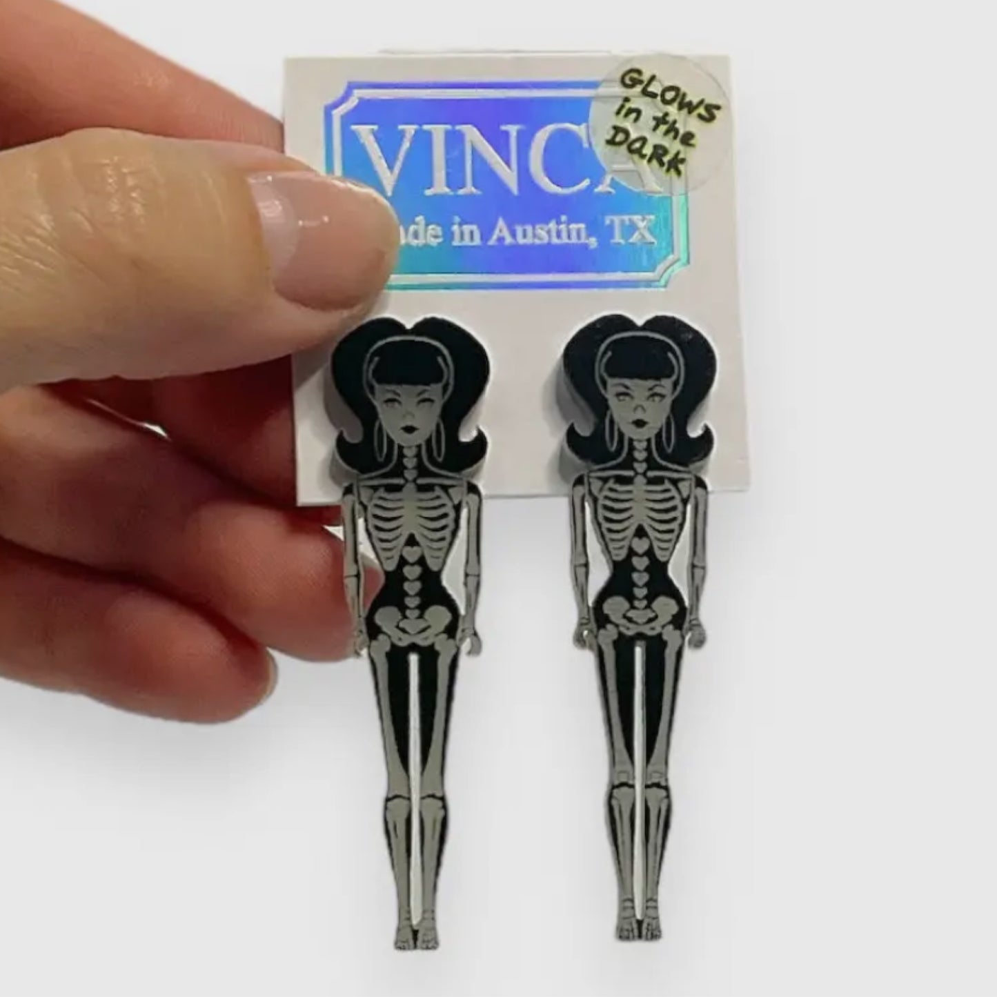 Skeleton Lady Stud Earrings G.I.D