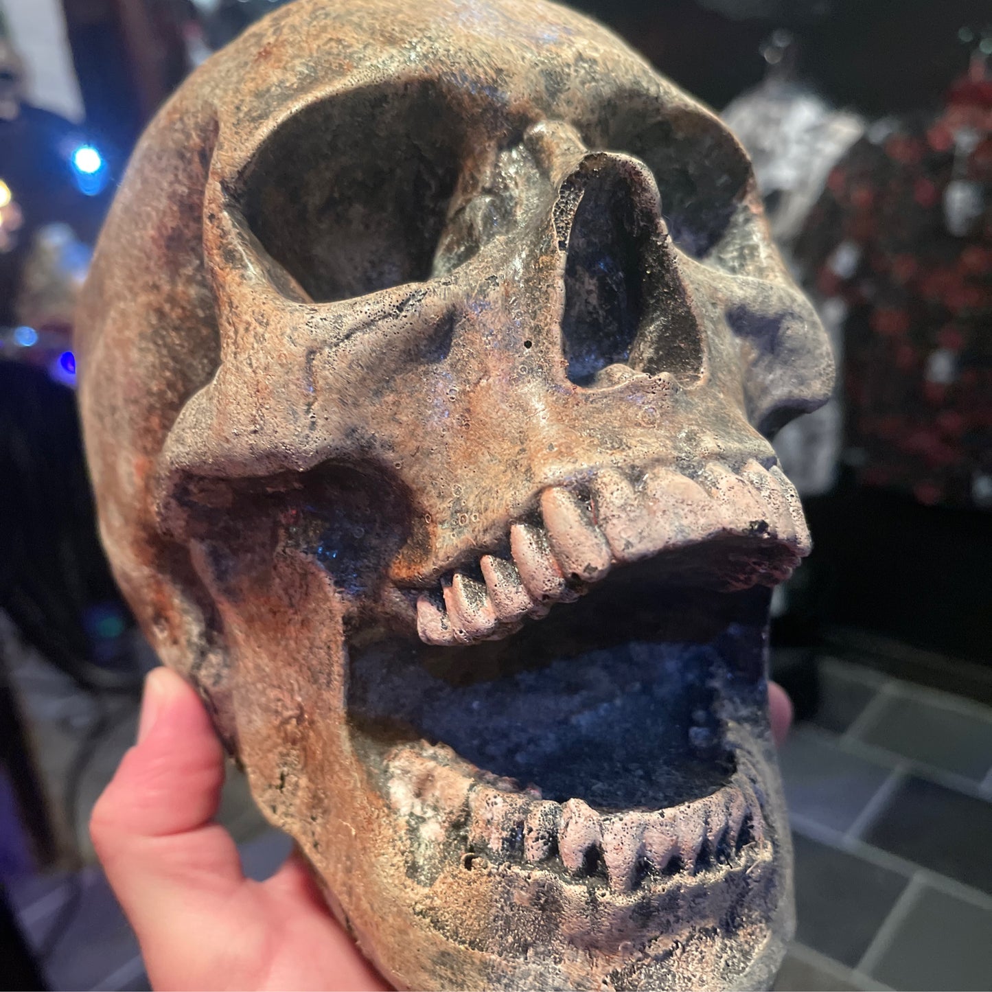 Open mouth, Foam skull painted