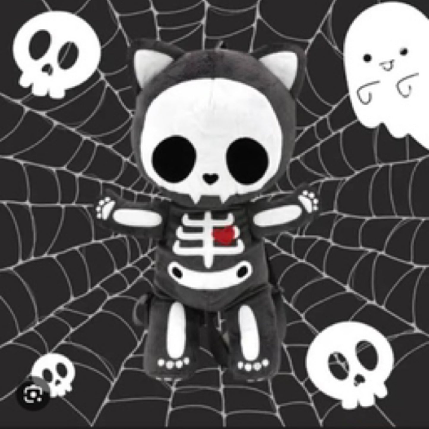 Skeleton Cat Plush Backpack