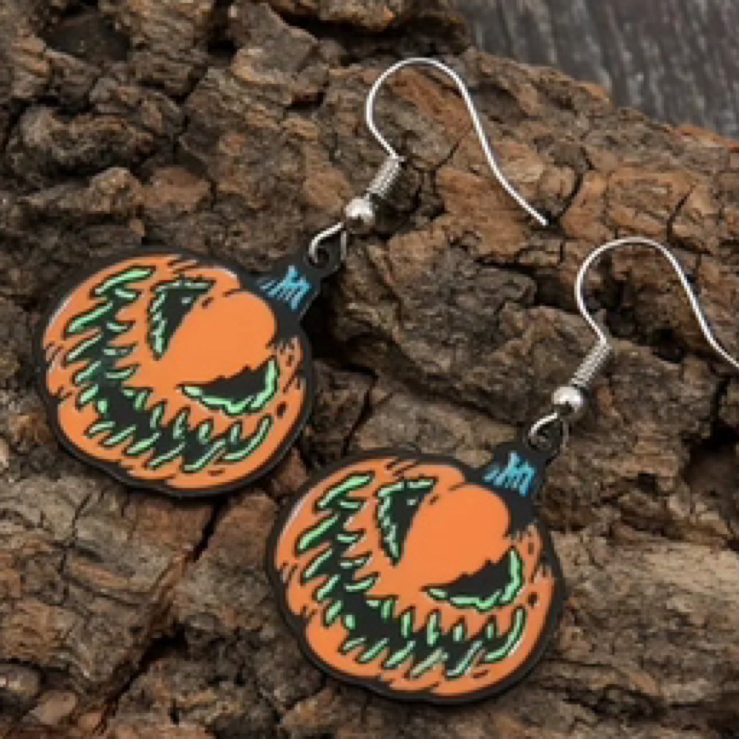 Smiling/Sad Face Pumpkin Earrings