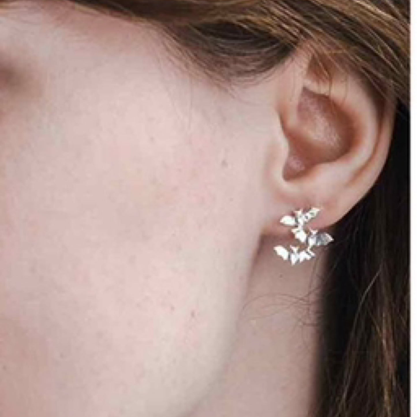 Sterling Silver Bat Cluster Stud Earrings