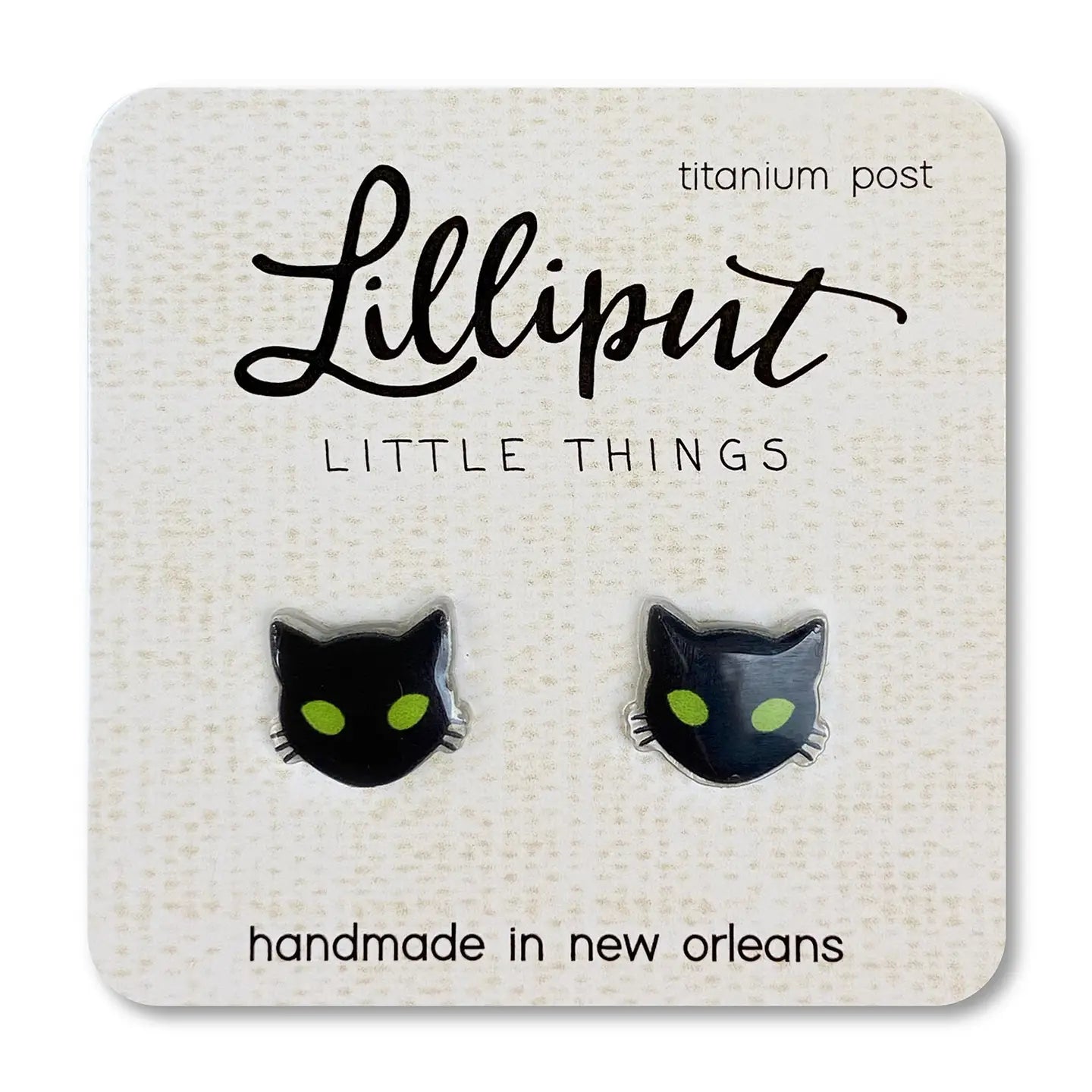 Lilliput Little Things Stud Earrings Black Cat
