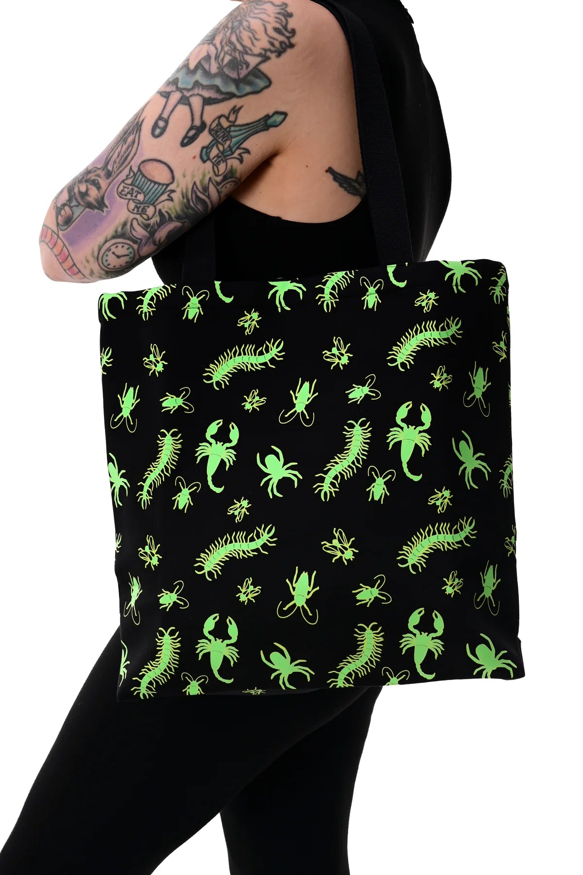 Foxblood Creepy Crawler Tote Bag - Glow in the dark