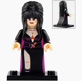 Elvira custom horror brick minifigure