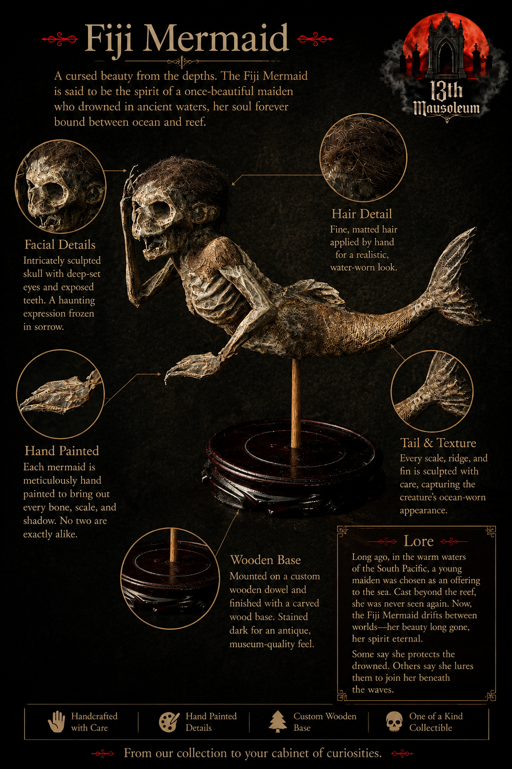 Fiji Mermaid for oddities and curiosities cabinet