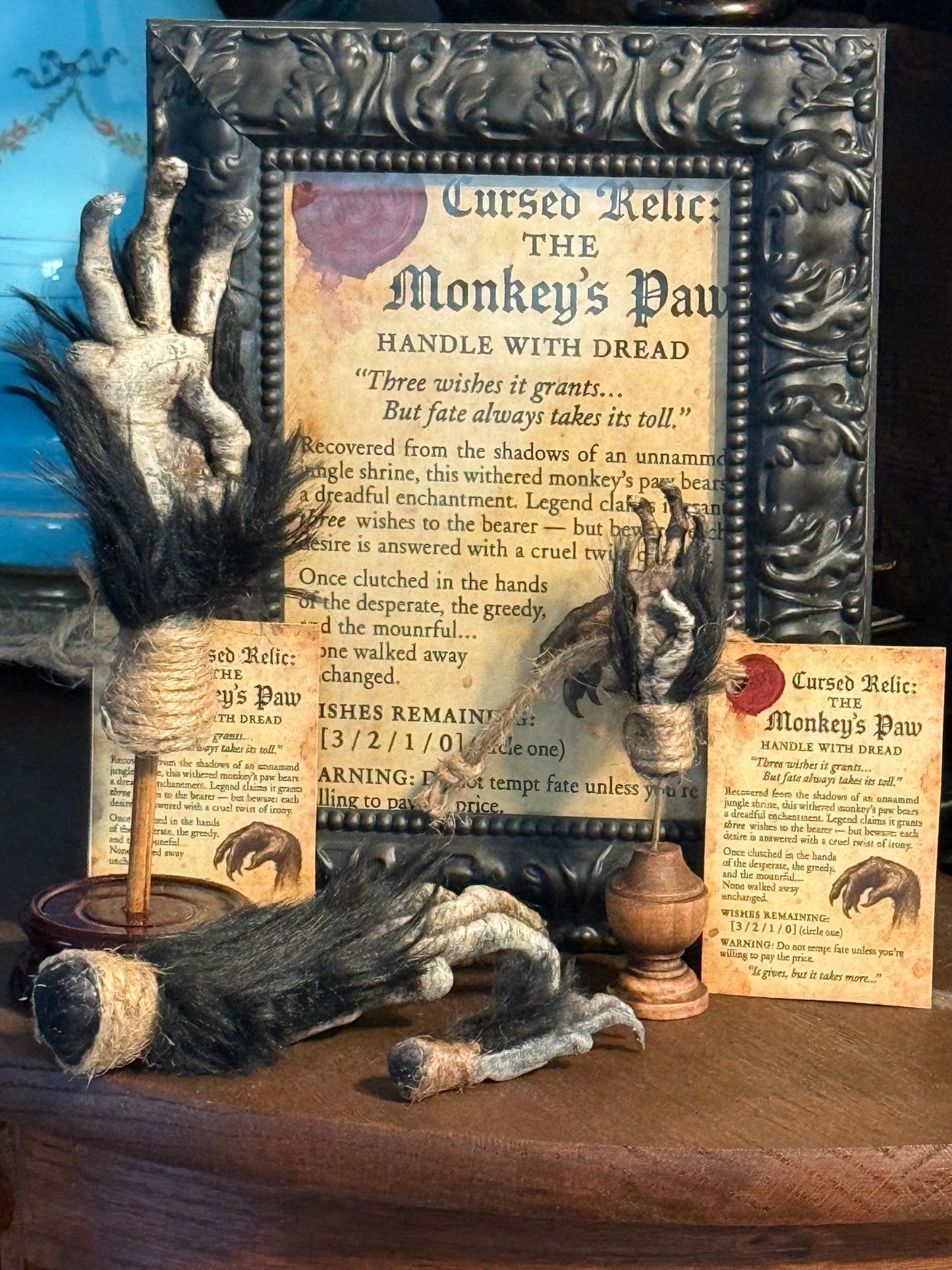 Cursed Monkey Paw for oddities & Curiosities cabinet