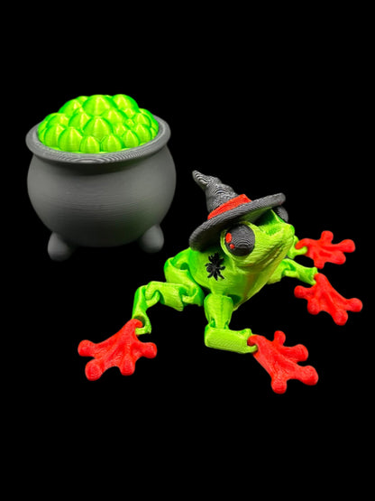 Witch Frog and Cauldron