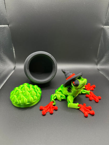 Witch Frog and Cauldron