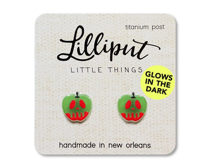 Lilliput Little Things Stud Earrings Poison Apple - Glow in the Dark