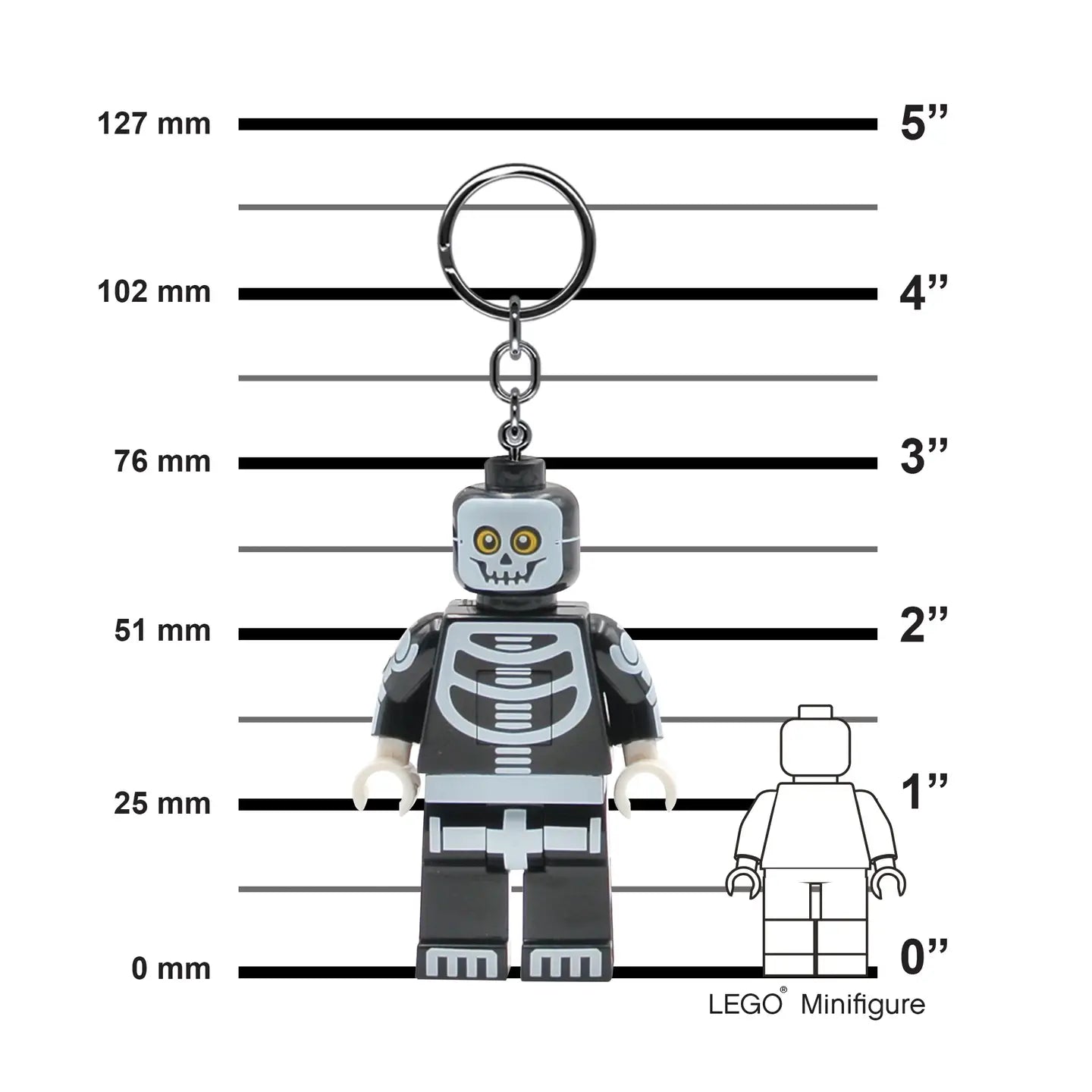 Lego Ghost and Skeleton Led Keychain