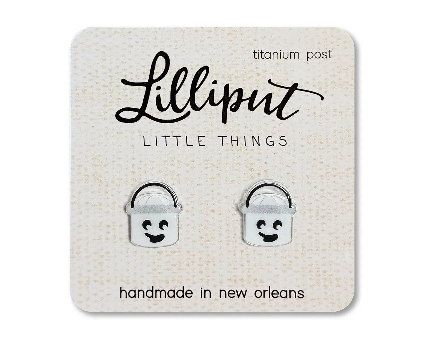 Lilliput Little Things Stud Earrings Retro Ghost Bucket