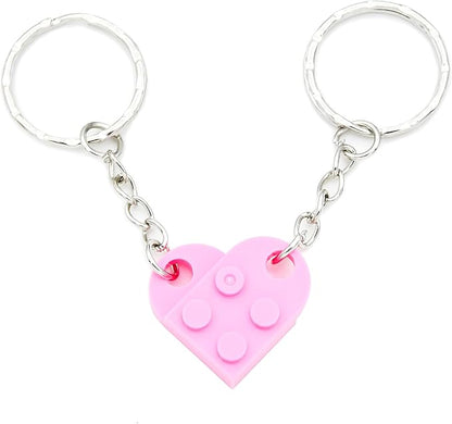 2 piece Bricks Lego Heart Keychain