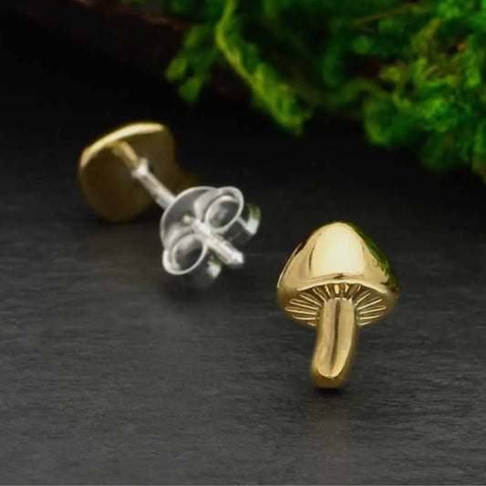 Bronze Mushroom Stud Earrings - N.D.