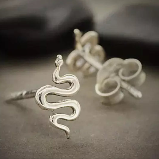 Sterling Silver Snake Stud Earrings - N.D.
