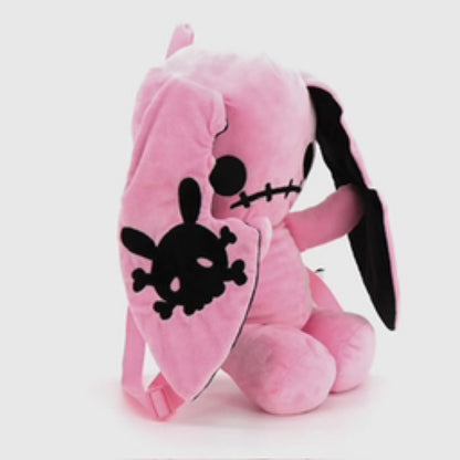 Pink Naughty Bunny Stuffed Backpack