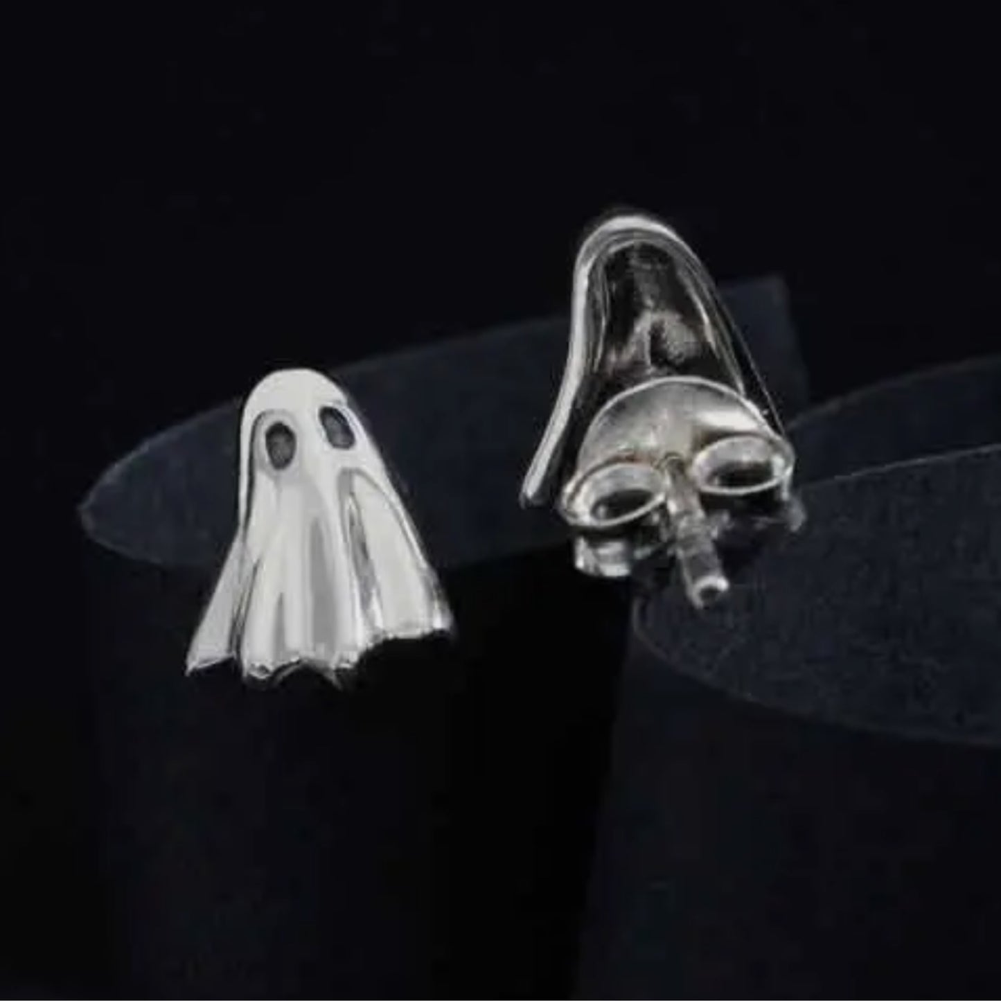 Sterling silver ghost stud earrings - N.D.