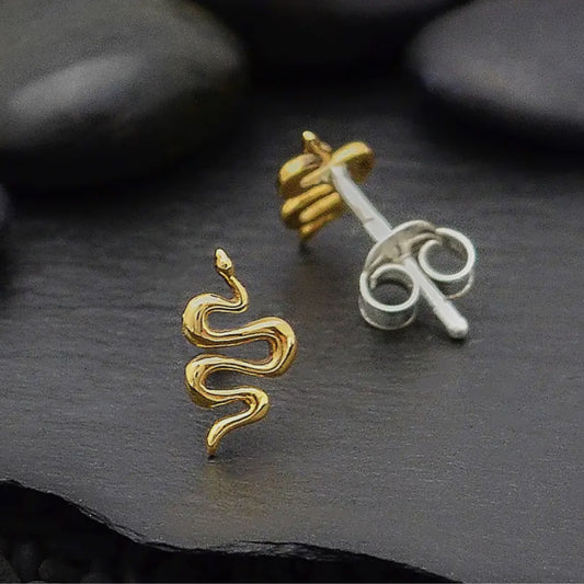 Bronze Snake Stud Earrings - N.D.