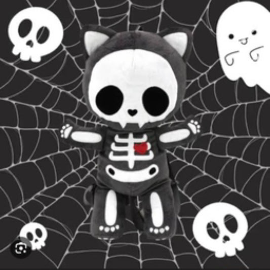 Skeleton Cat Plush Backpack