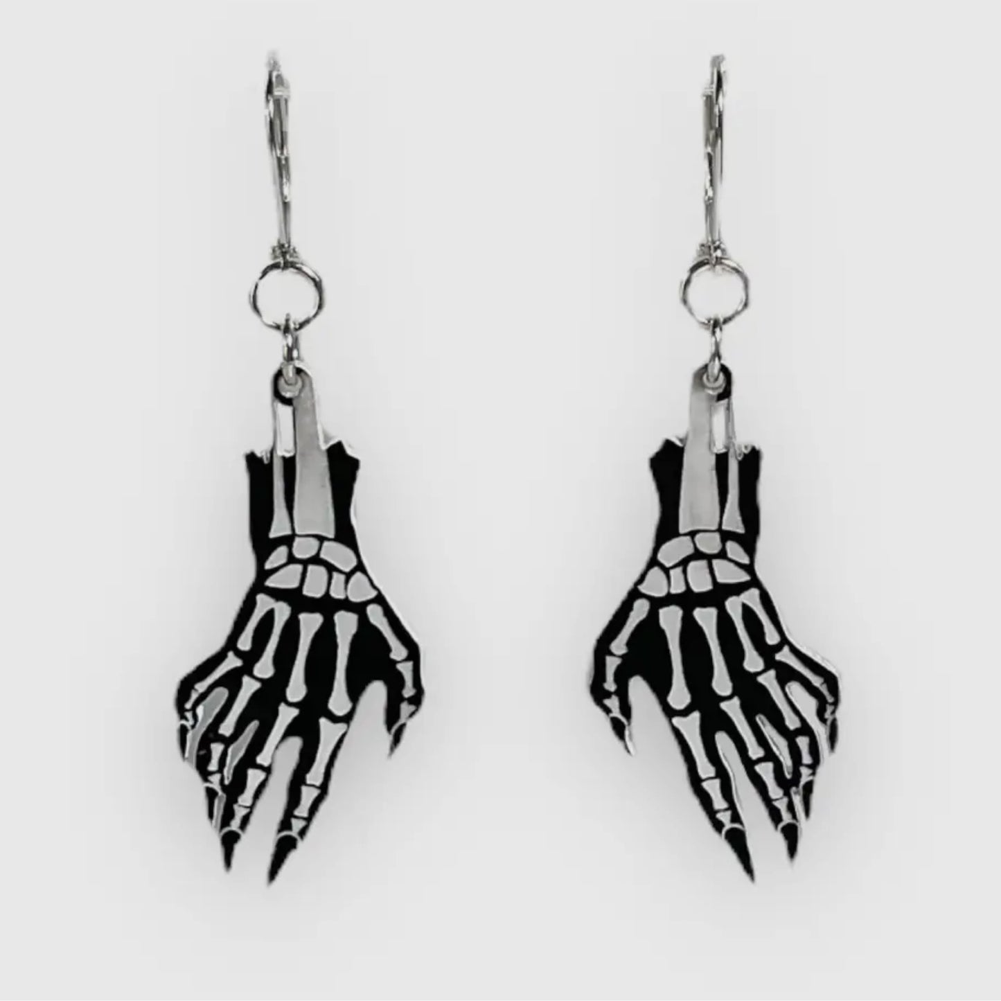 Acrylic skeleton hand Earrings - G.I.D