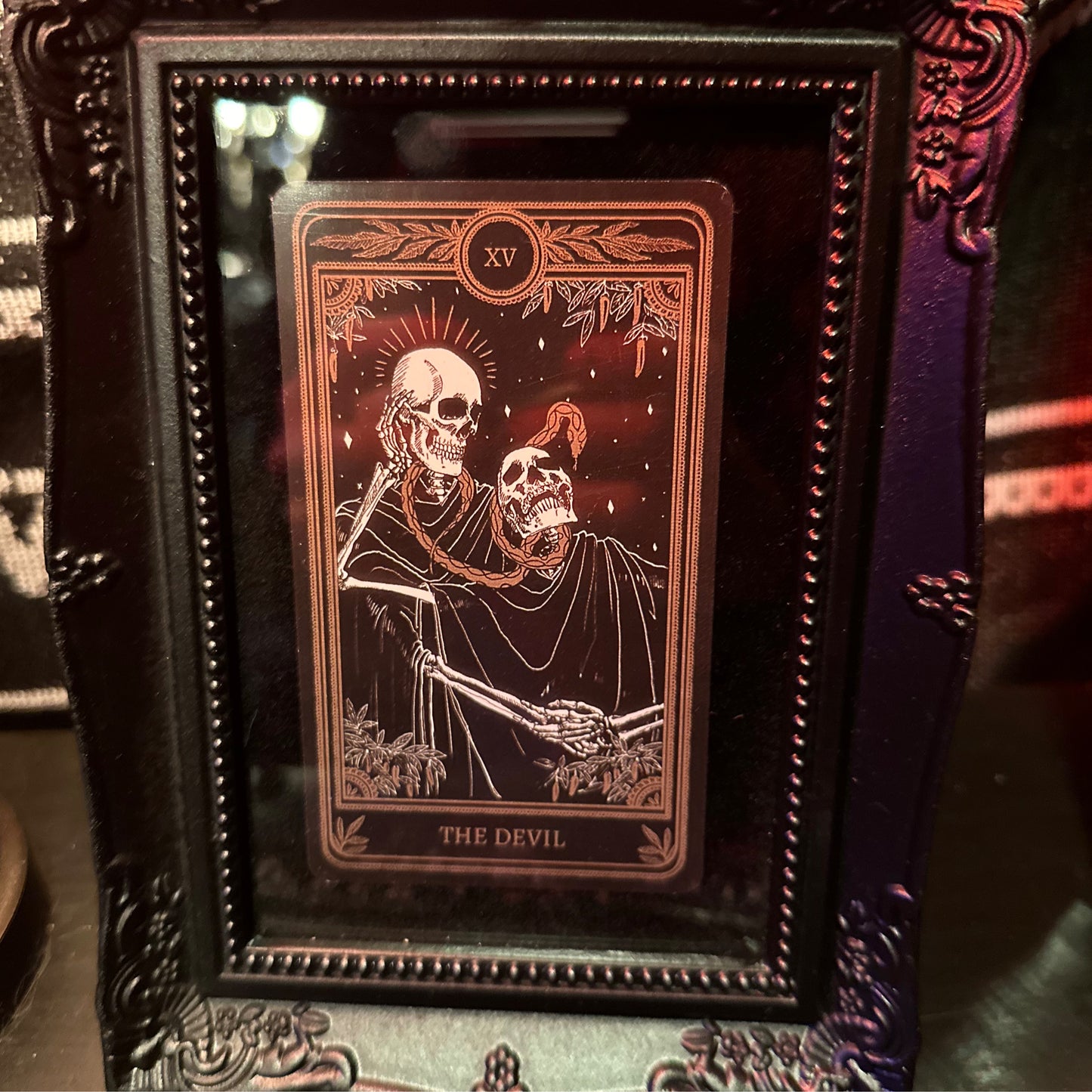 The Devil Framed Tarot Card